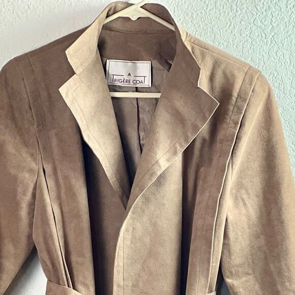 Vintage 70’s Pauline Trigere Oversized Faux Suede Textured Coat - Picture 5 of 12